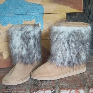 Soda Tan Faux Fur Faux Suede Winter Boots